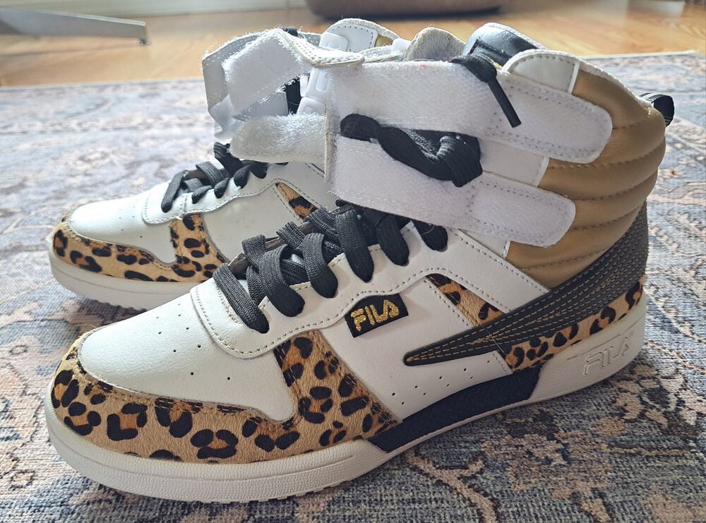 Fila F-14 Leopard Hi-Top Sneakers Size 8